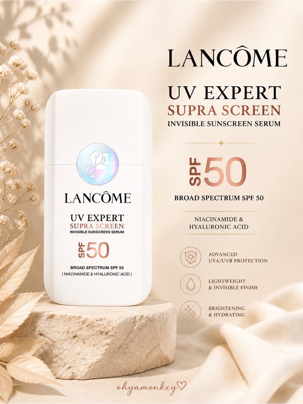 Lancôme UV Expert Supra Screen Invisible Sunscreen Serum SPF 50  50ml